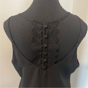 Never Worn! Bootlegger Kismet Black Lace/Button-Racerback Blouse